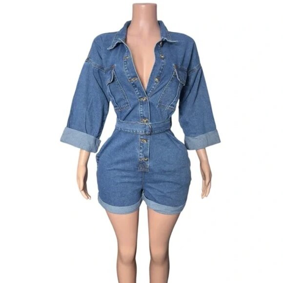 Denim Blue Jumpsuit - Picture 1 of 5